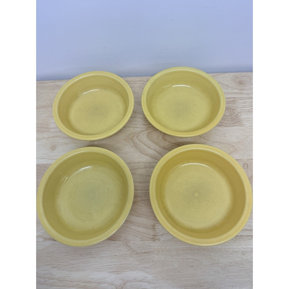 Fiesta Fiestaware Yellow 7.5" Bowls Set of 4 HLC USA Homer Laughlin Vintage #55